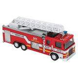 7" Diecast Pull Back Lgt/Sound Fire Engine 1:32 Scale