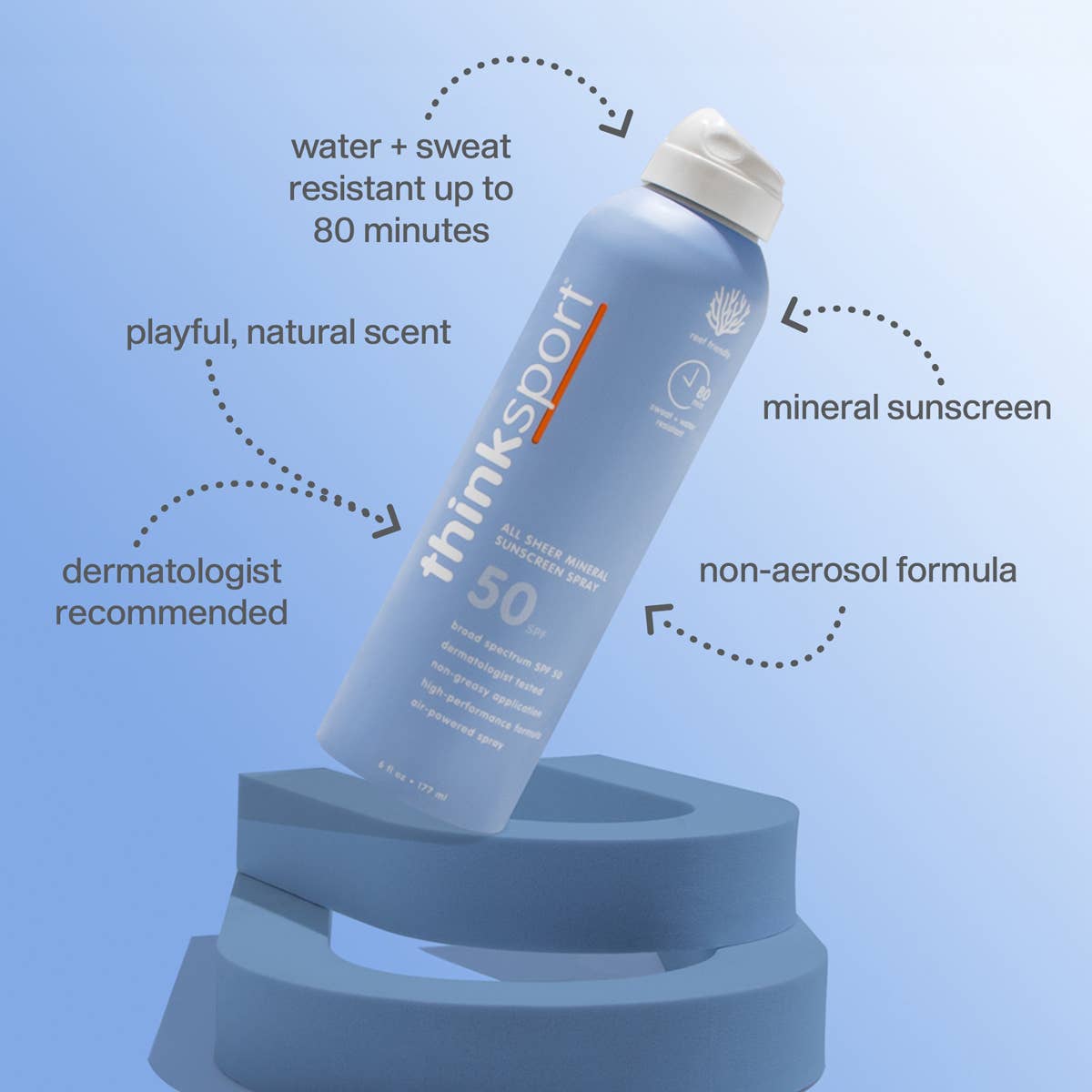Think Sport SPF 50 All Sheer Mineral Sunscreen Spray