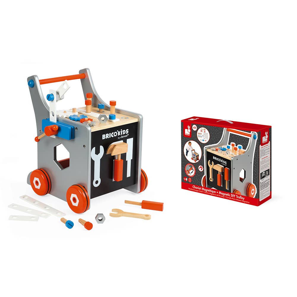 Brico' Kids | Magnetic DIY Trolley - Walker | 26 Accessories