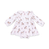 I Love Horses - Long Sleeve Ruffle Bodysuit Dress