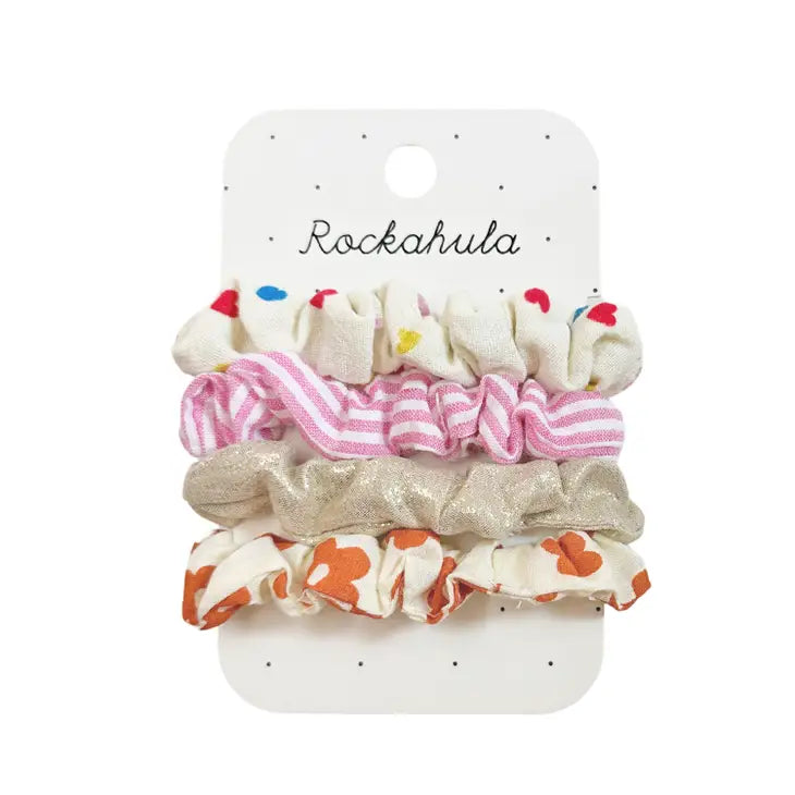 Rainbow Hearts Scrunchie Set