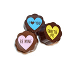 Valentine Sayings Hearts Chocolate Covered Caramels 5pk