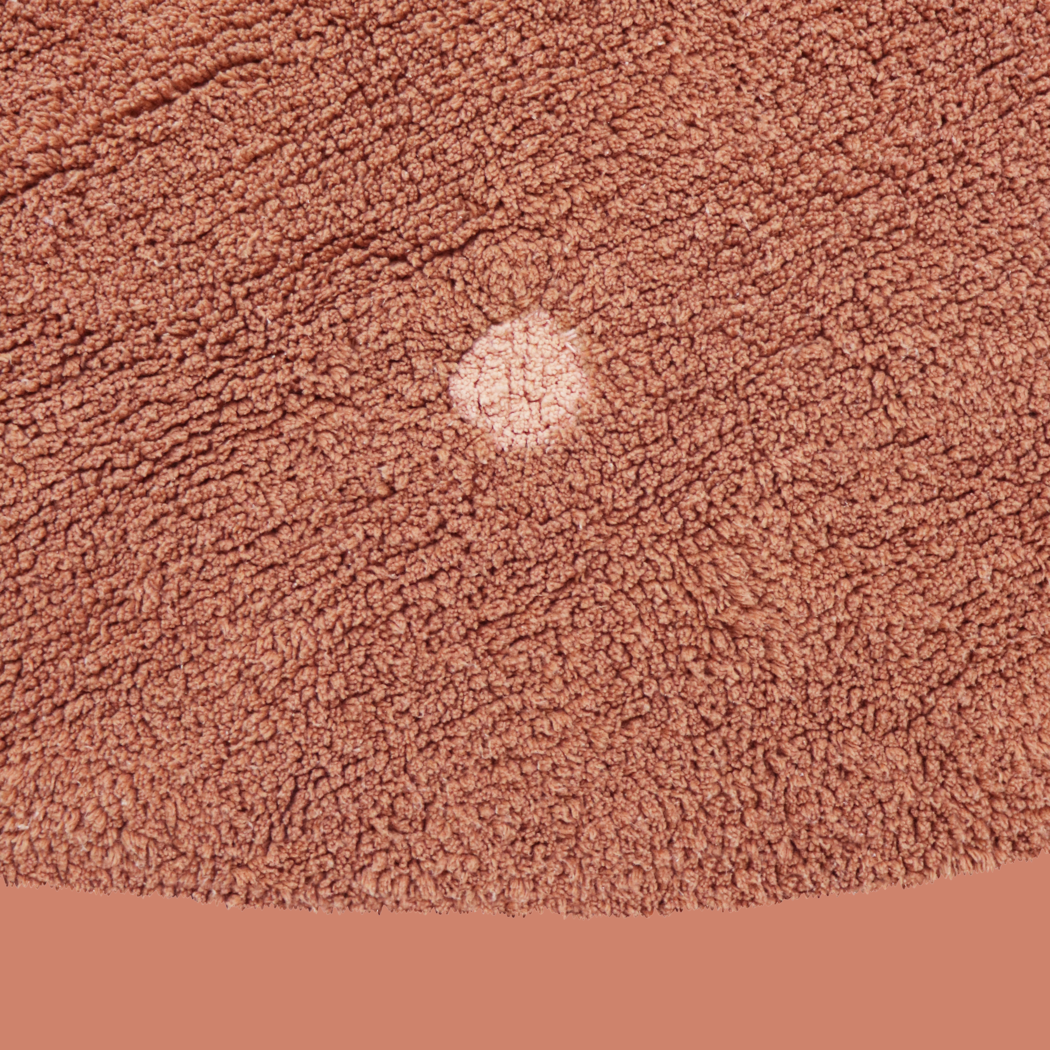 Washable rug Round Dot  Chestnut