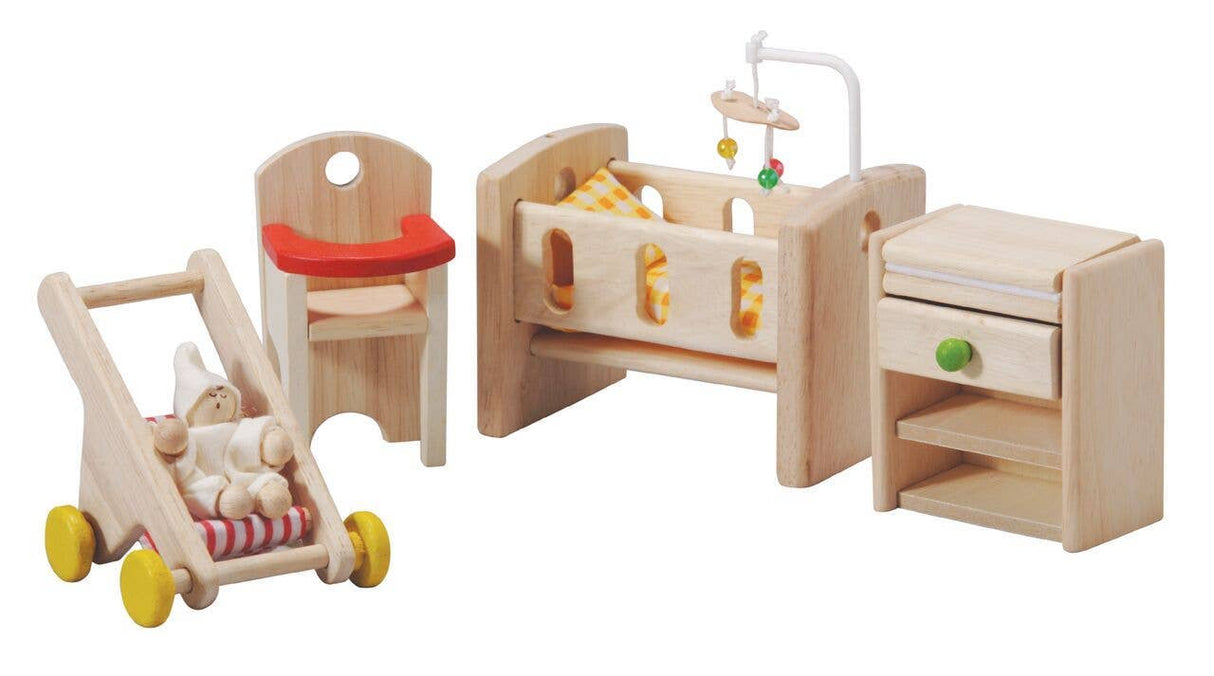 Nursery Toy Set for Kids with Crib and Stroller