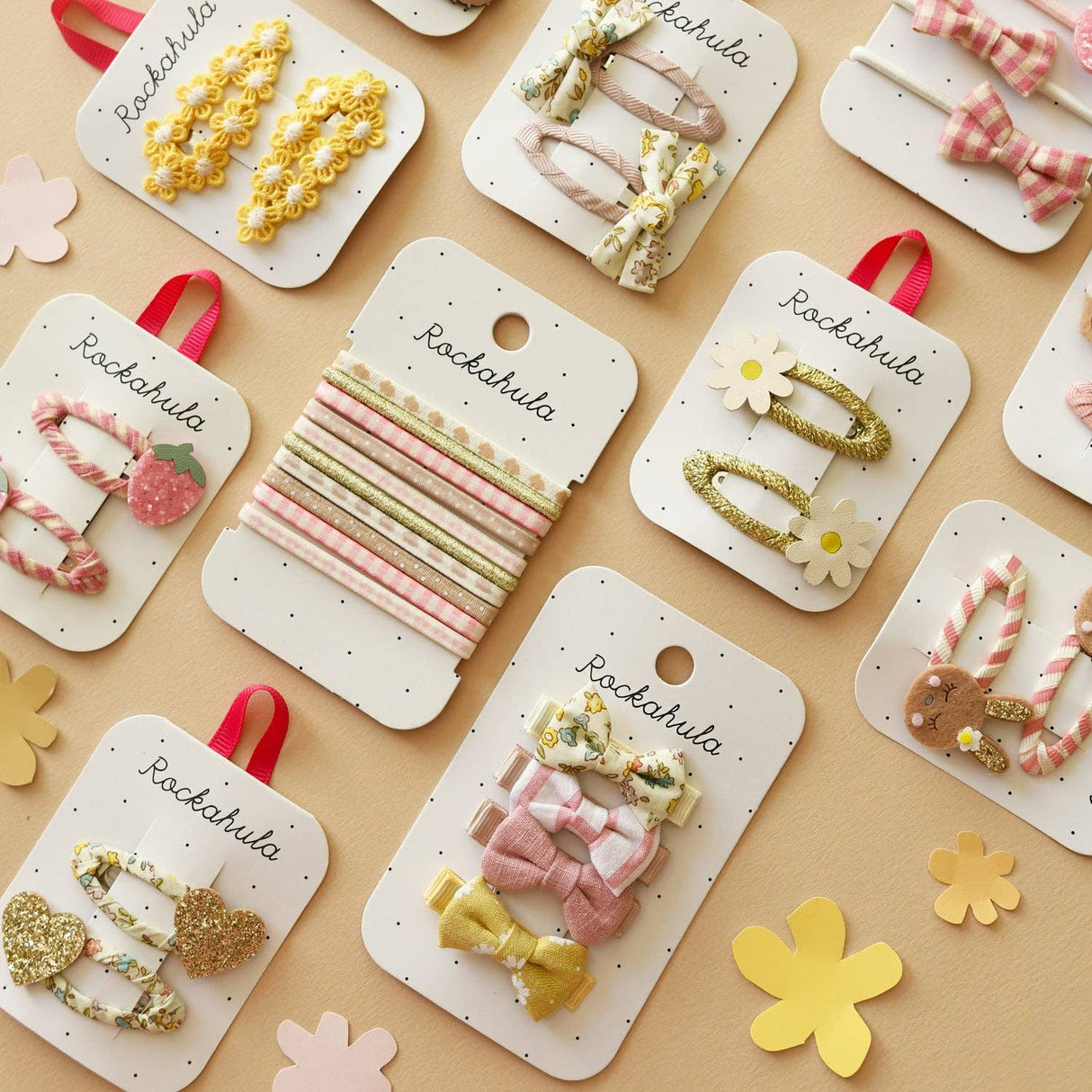 Petal Glitter Heart Clips