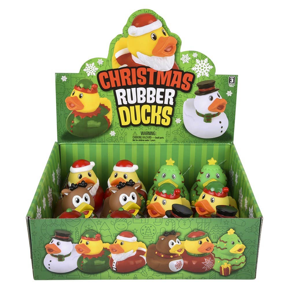 CHRISTMAS RUBBER DUCKIES 3.5"   12CT
