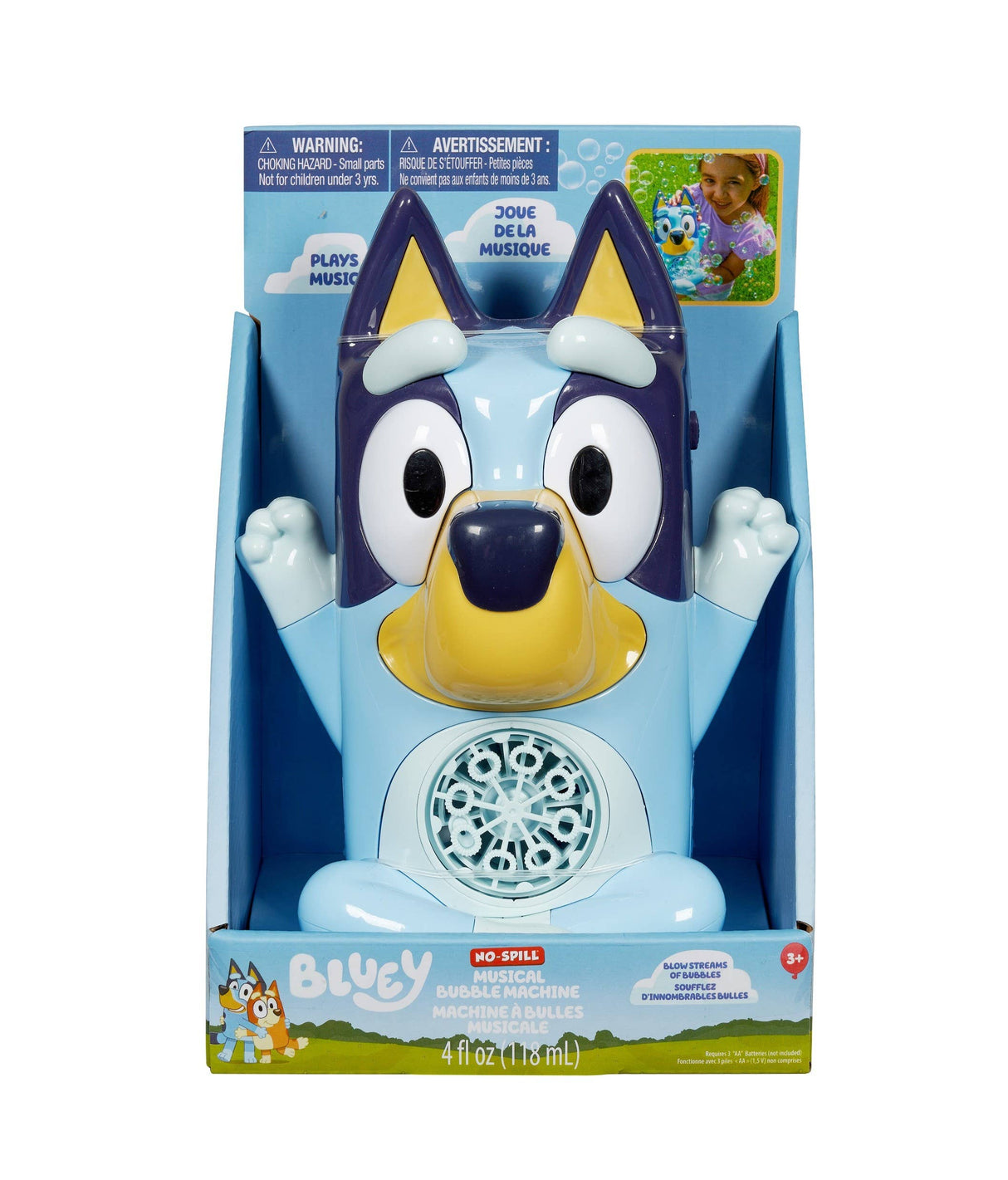 BLUEY NO-SPILL MUSICAL BUBBLE MACHINE