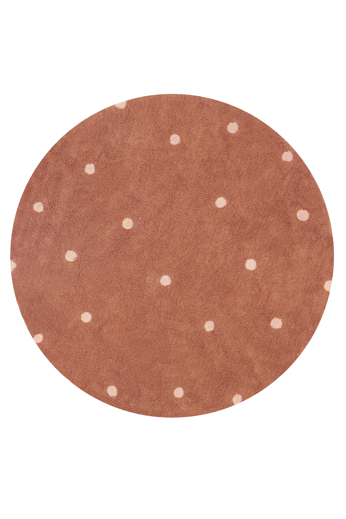 Washable rug Round Dot  Chestnut
