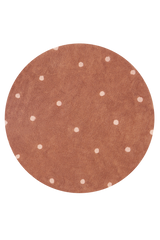 Washable rug Round Dot  Chestnut