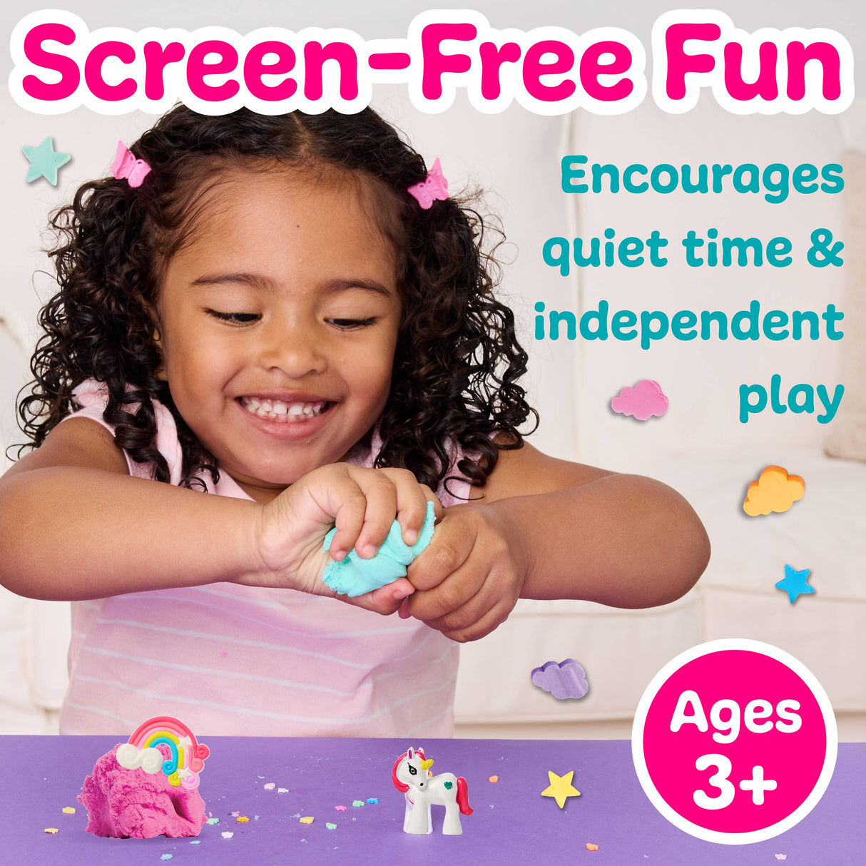 Sensory Mini Play Kit Jar with Cloud Clay: Unicorn Theme