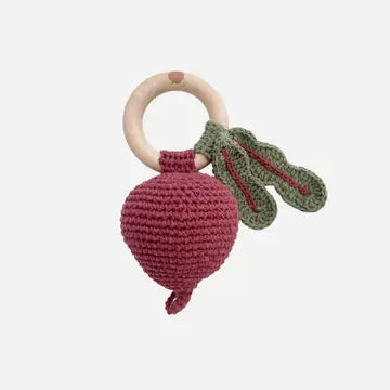 Teether Beet, Cotton Crochet Rattle Baby Toy Spring Summer