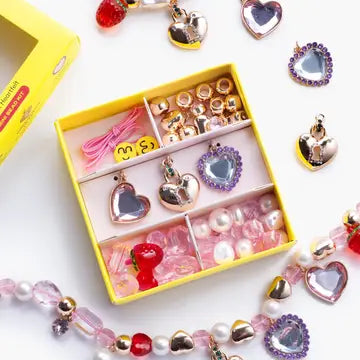 Pink & Purple Heart Charm Mini Bead Kit