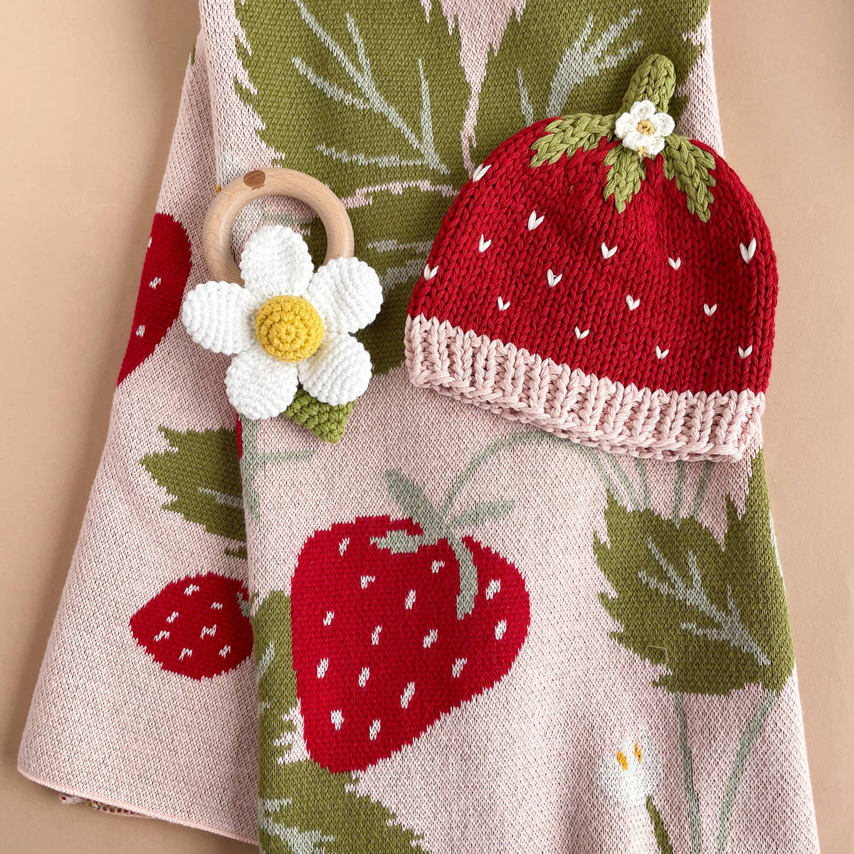 Cotton Addie Strawberry Beanie Baby Hat Gift