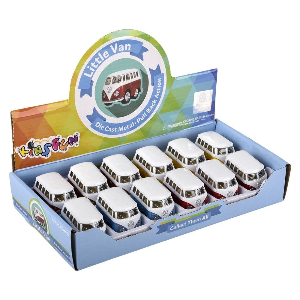 2" Diecast Pull Back VW Mini Bus LLB Car Toys