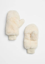 MAD HTR Faux Fur Mittens - Ivory