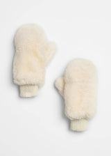 MAD HTR Faux Fur Mittens - Ivory