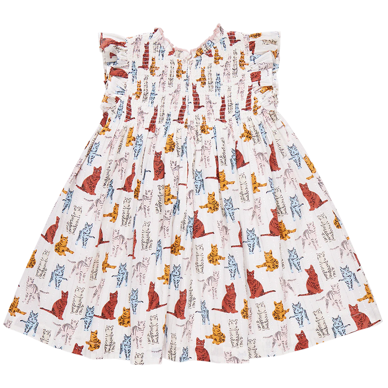 Girls Stevie Dress - Tabby Cats