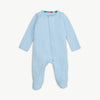 love lines blue organic cotton pointelle magnetic parent favorite footie