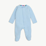 love lines blue organic cotton pointelle magnetic parent favorite footie