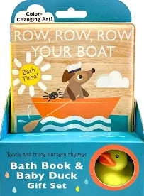 Touch and Trace Nursery Rhymes: Row, Row, Row Your Boat Bath Book & Baby Duck Gift Set By Editors of Silver Dolphin Books Bath; 8 pages, English