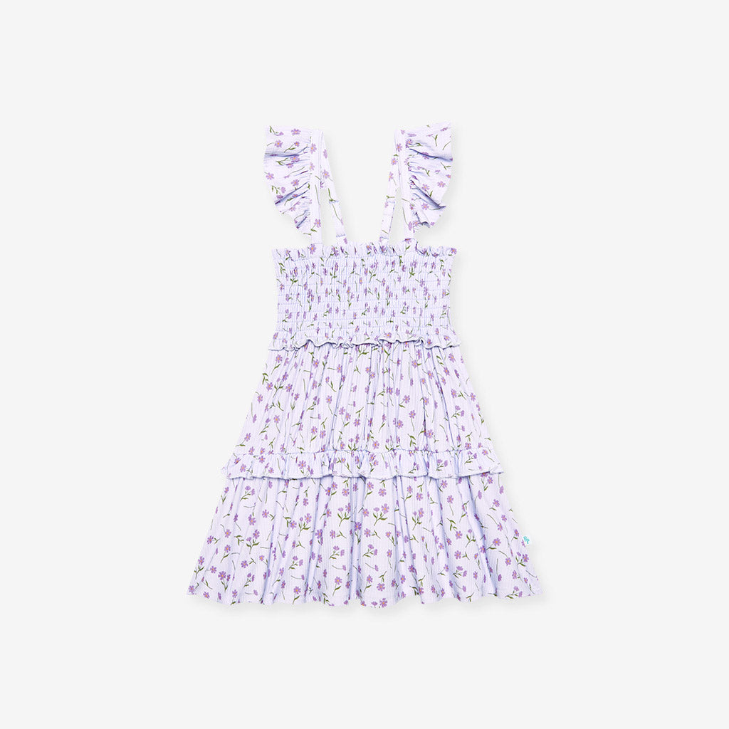 Jeanette - Smocked Flutter Sleeve Babydoll Dress