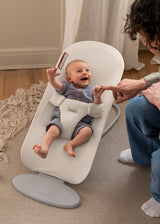 BabyBjorn Bouncer Begin in use, cream airy mesh