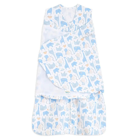 100% cotton sleepsack swaddle blue safari - Tadpole