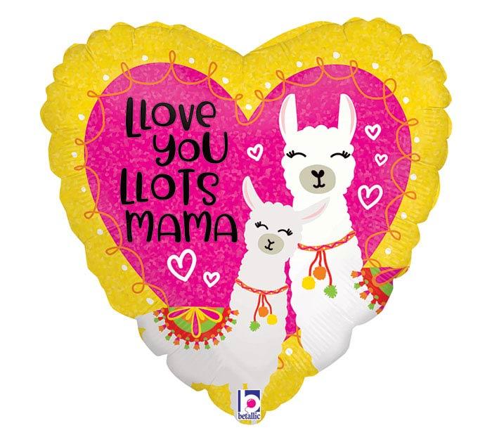 18" Llama Love Holographic Heart Balloon - Tadpole
