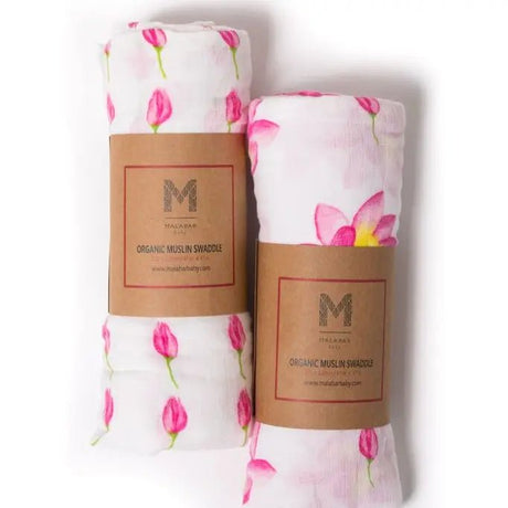 2-Pack Swaddles, GOTS Certified Organic Cotton Muslin Enchanted Garden - Tadpole