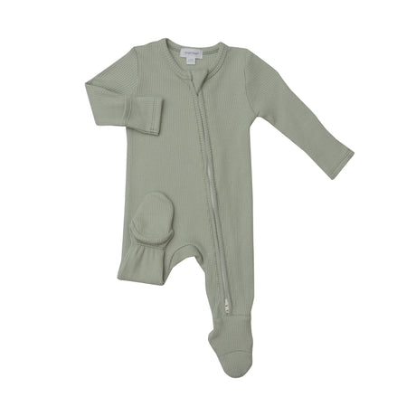 2-Way Desert Sage Zipper Footie - Tadpole