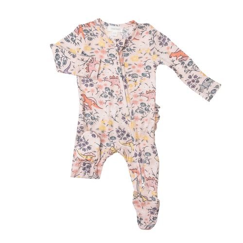 2-Way Ditsy Dinos Zipper Footie - Tadpole