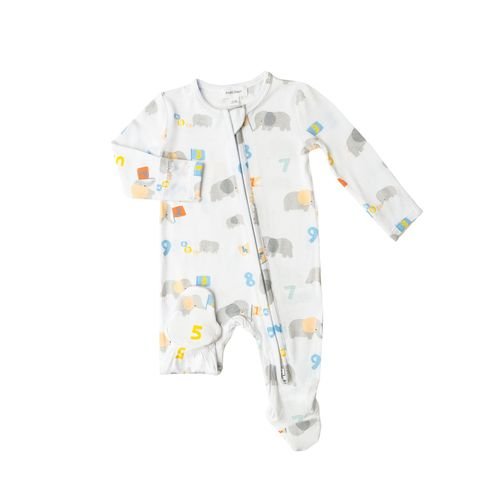 2-Way Elephant w/ Numbers Zipper Footie - Tadpole