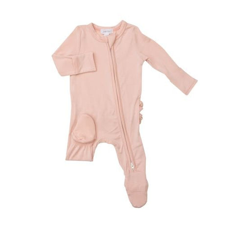 2-Way Pale Blush Zipper Footie - Tadpole