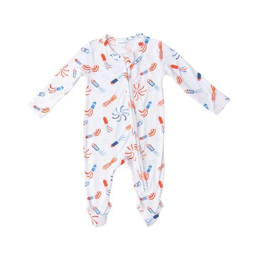 2-Way Ruffle Firecrackers Zipper Footie - Tadpole