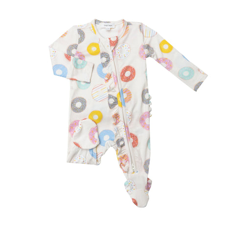 2-Way Ruffle Multi Donuts Zipper Footie - Tadpole