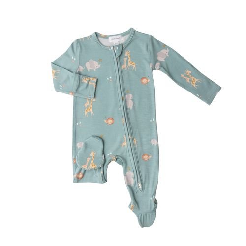 2-Way Safari Families Zipper Footie - Tadpole