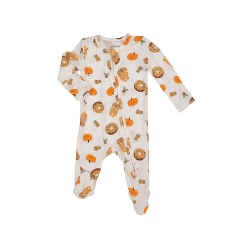 Angel Dear 2 Way Zipper Footie - Pumpkin Spice Latte