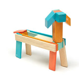 24 Piece Magnetic Wooden Block Set Blues - Tadpole