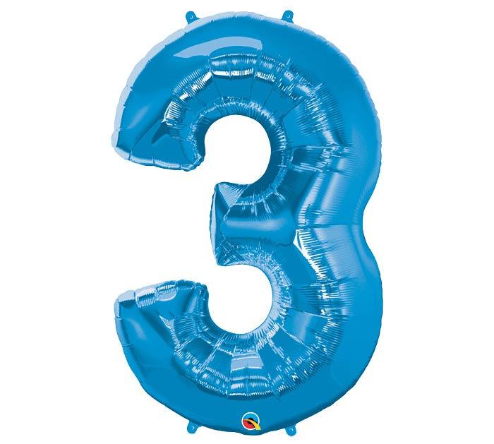 34" Saphire Number Balloon - Tadpole