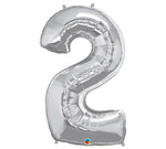 34" Silver Number Balloon - Tadpole