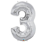34" Silver Number Balloon - Tadpole