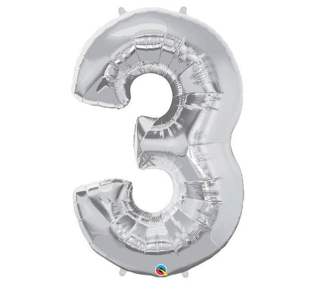34" Silver Number Balloon - Tadpole