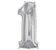 34" Silver Number Balloon - Tadpole