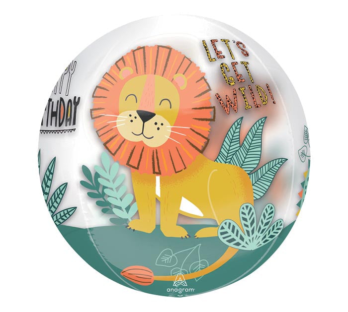 Orbz Happy Birthday Wild Animal Balloon