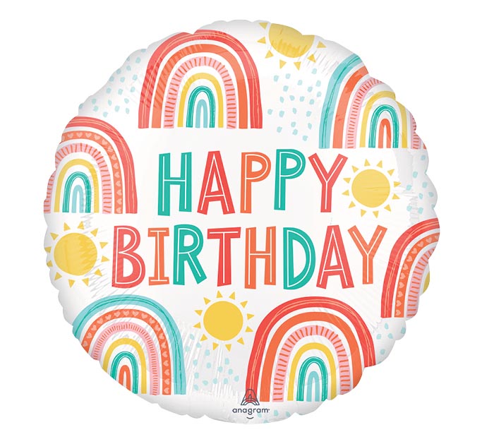 Happy Birthday Retro Balloon 17"