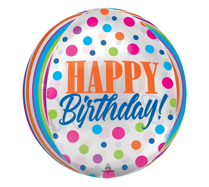 Happy Birthday Orbz Bright Dots Balloon