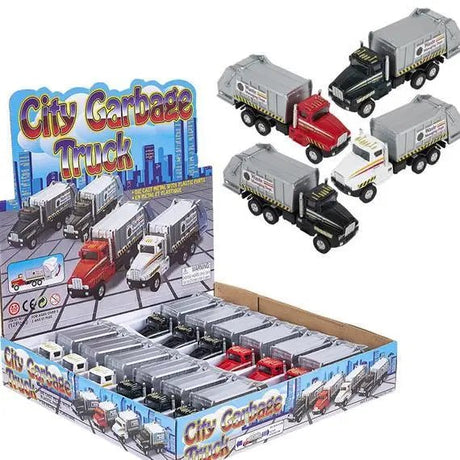 6" DIE-CAST PULL BACK GARBAGE TRUCK - Tadpole