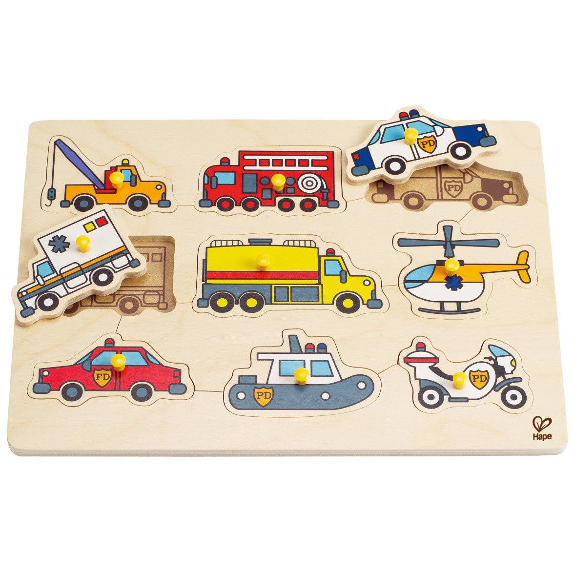 Hape Peg Puzzle Emergency Vehicles