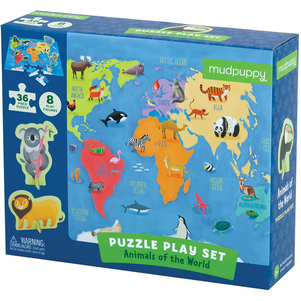 Mudpuppy Puzzle Play Set Animals of the World