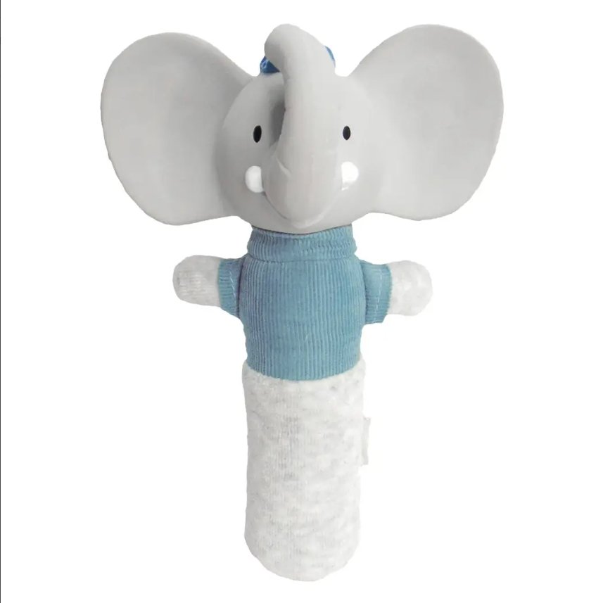 Alvin the Elephant Soft Squeaker Toy w/Natural Rubber Head - Tadpole